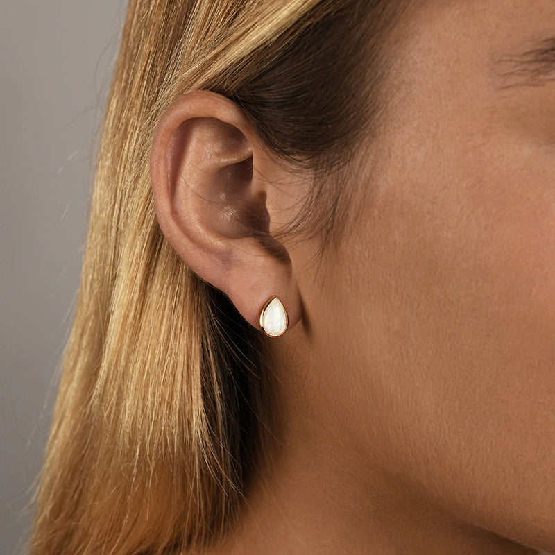 Premium Pear-Shape Czelline Opal Stud Earrings