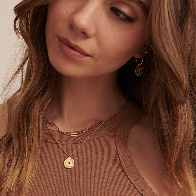 Premium LOVE & ENLIGHTENMENT Necklace - Gold Plated with Lapis Lazuli