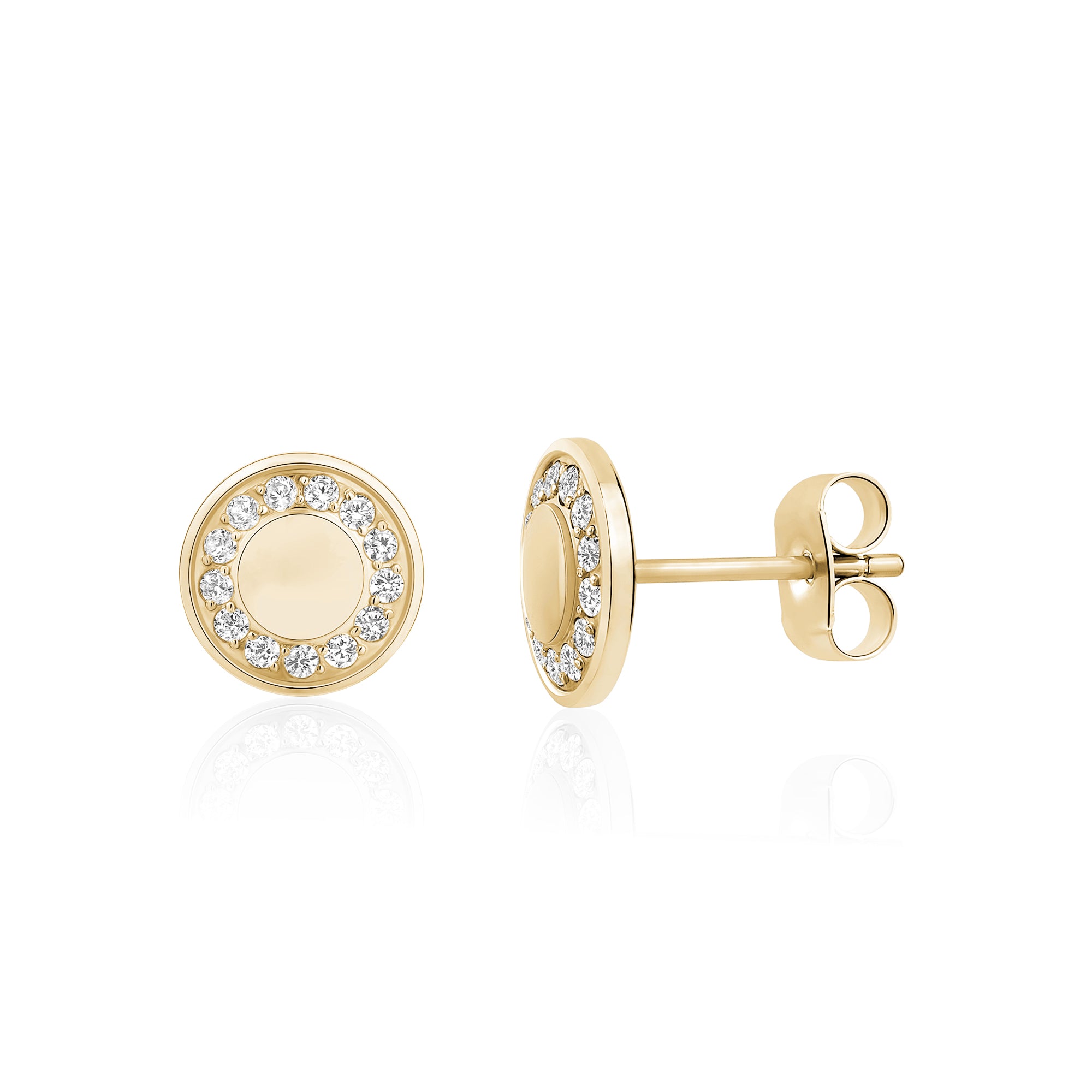 Premium Radiant Circle Stud Earrings - Timeless Elegance