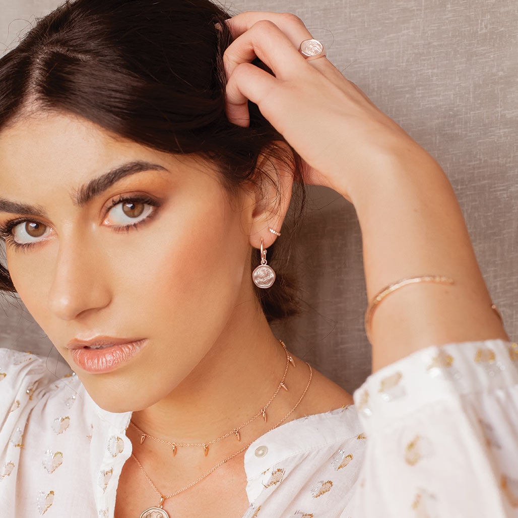 Premium Motherhood Hoop Earrings - Rose Gold Plated