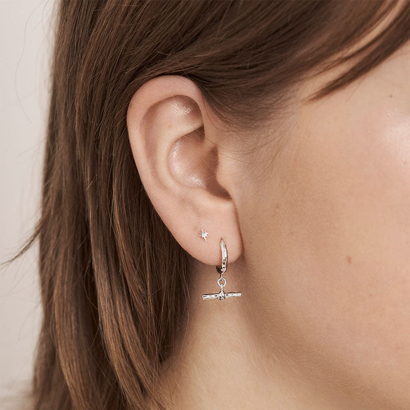 Premium Balance Huggies Earrings - Sterling Silver