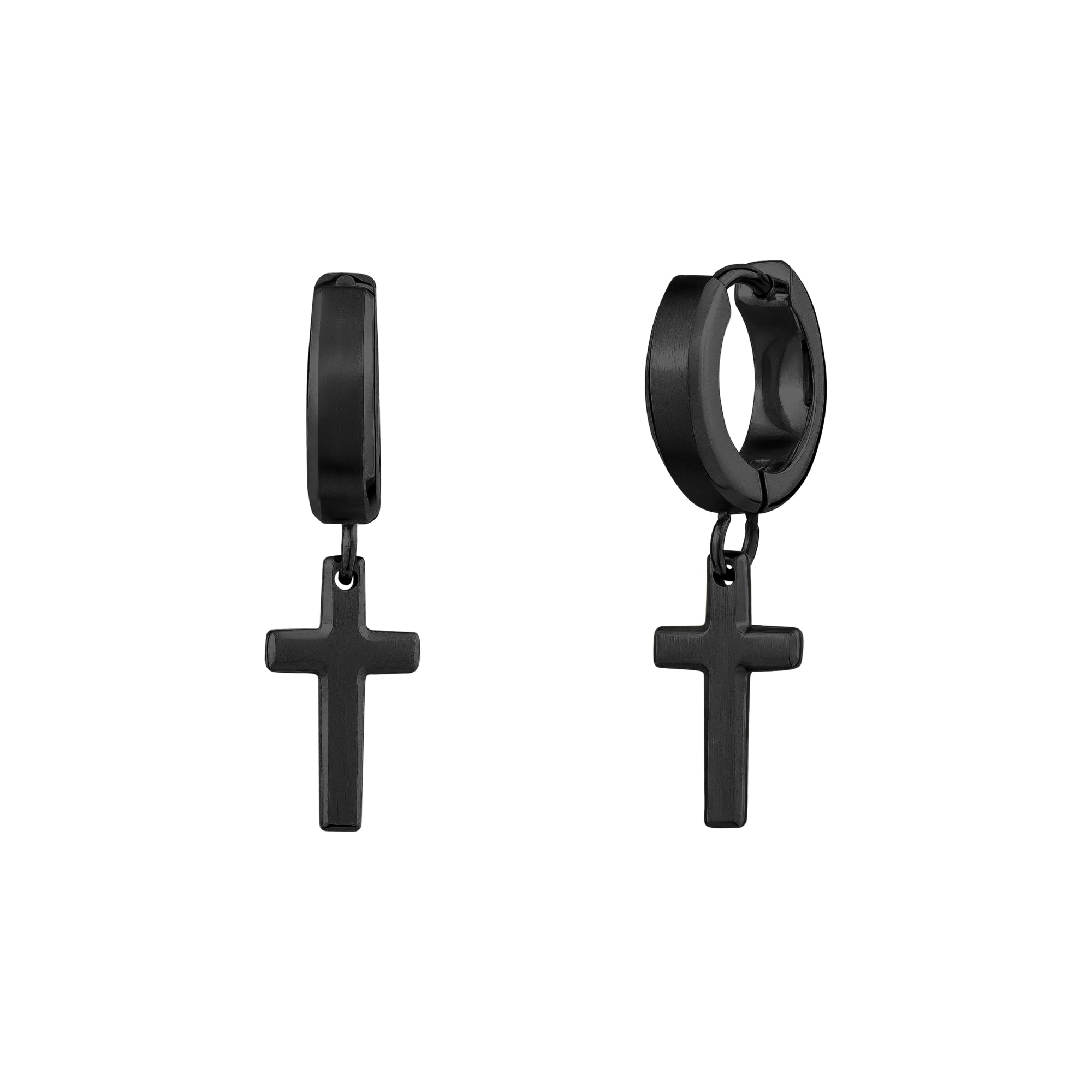 Premium Beveled Edge Cross Earrings - Timeless Elegance