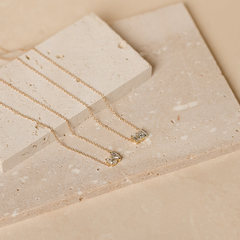 ASTER Premium Emerald & Diamond Pendant Necklace