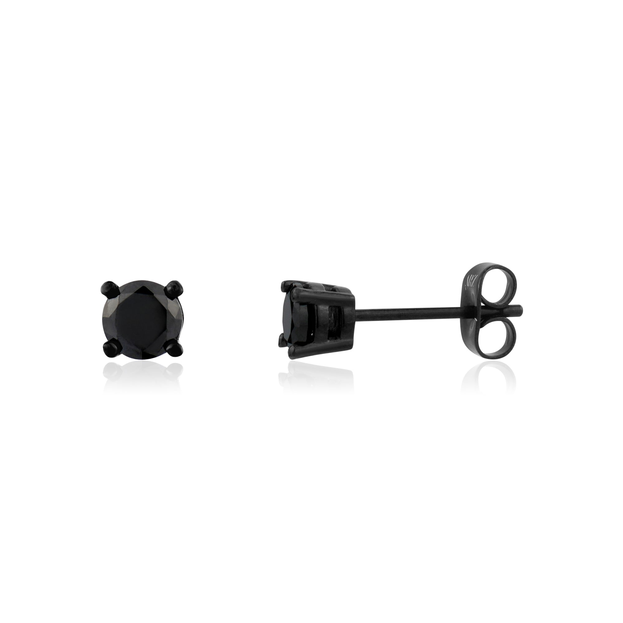 Premium Black Stone Stud Earrings | 5MM CZ Stones