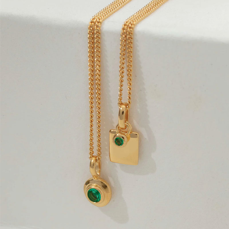 Premium Engravable Garnet Birthstone Necklace for January - Timeless Gold-Plated Jewelry